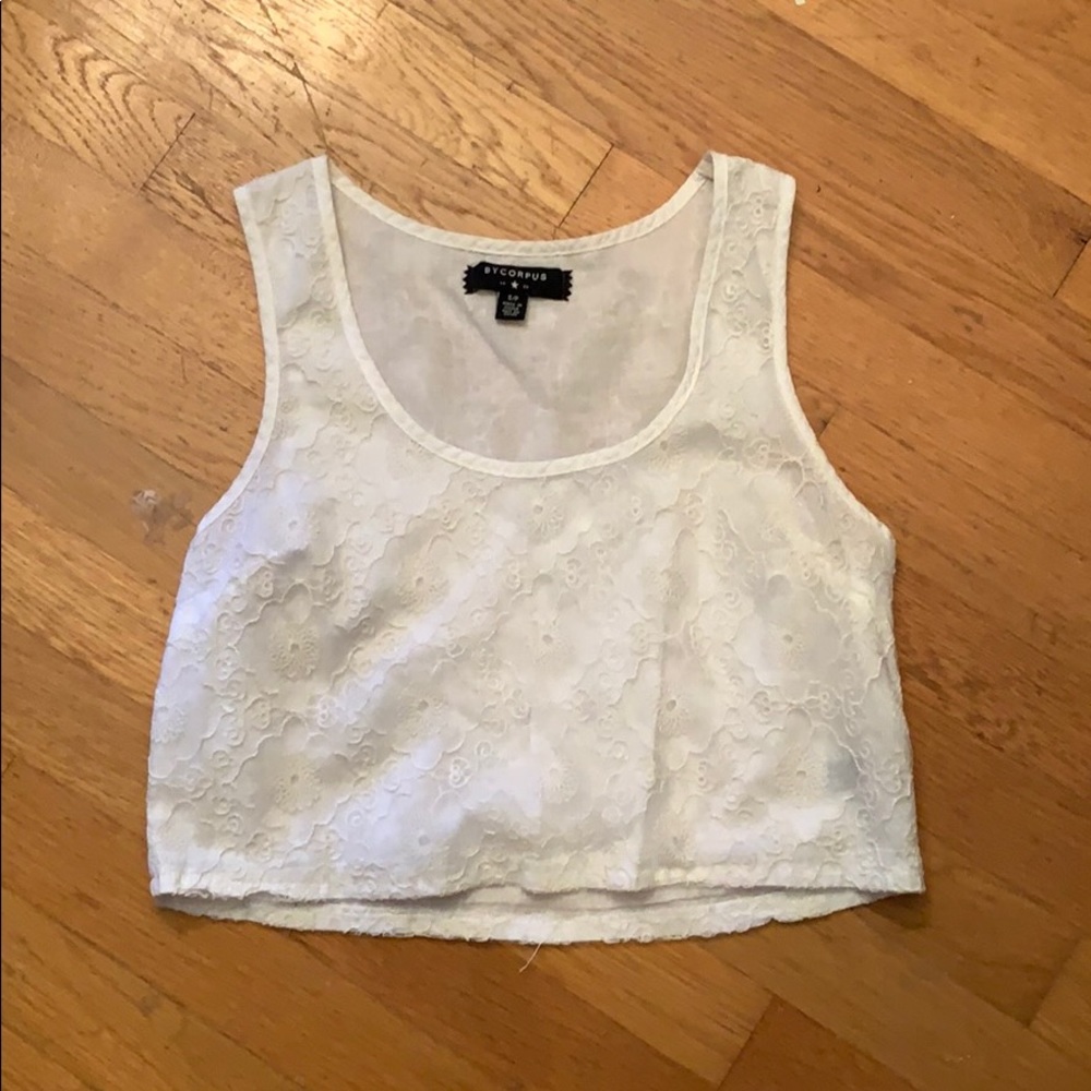 White floral crop top